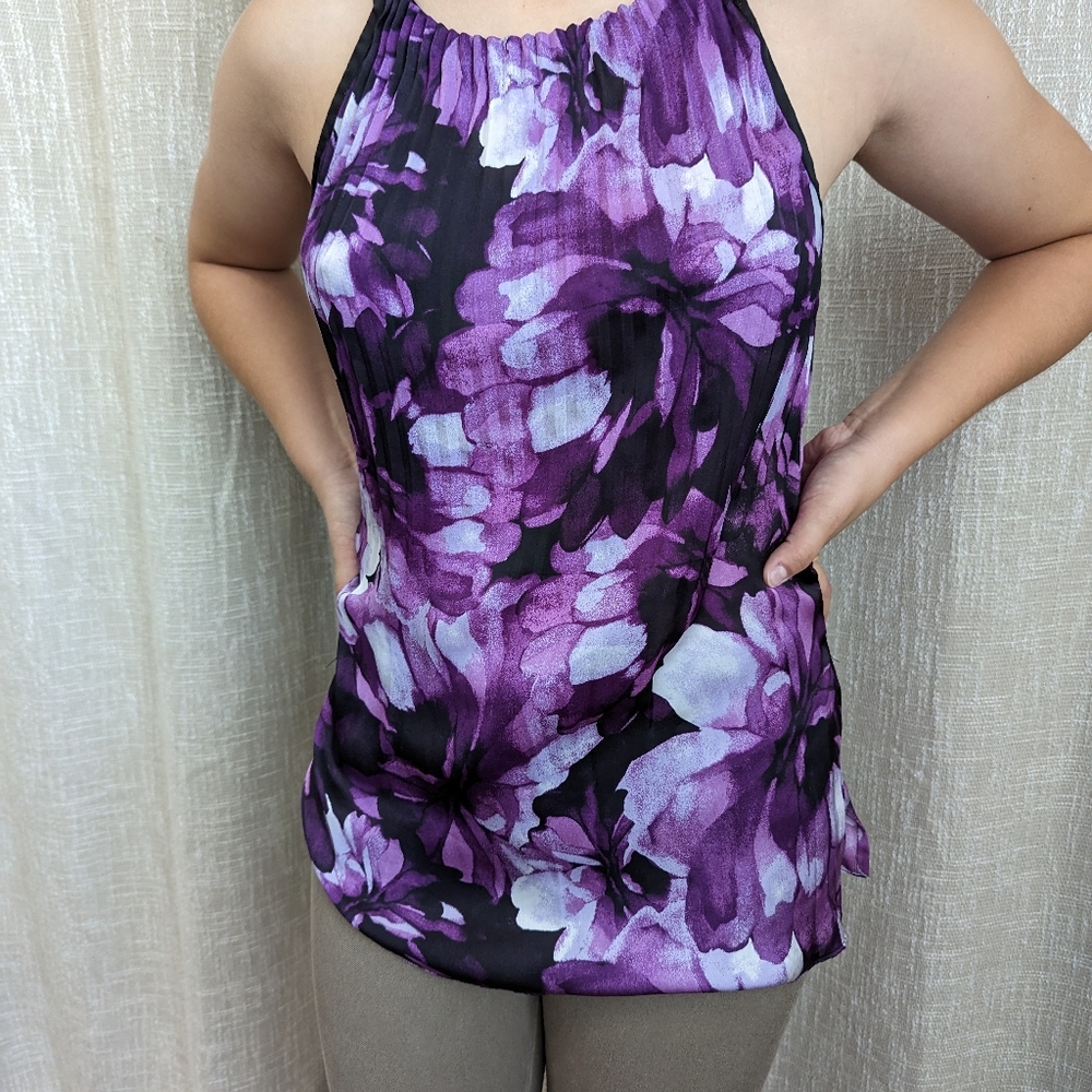 Floral Purple Halter Top